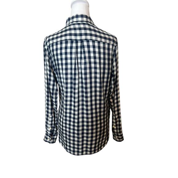 LEVIS WOMENS GINGHAM BLUE AND WHITE LONG SLEEVE BUTTON DOWN BLOUSE TOP SHIRT SM - Picture 3 of 11
